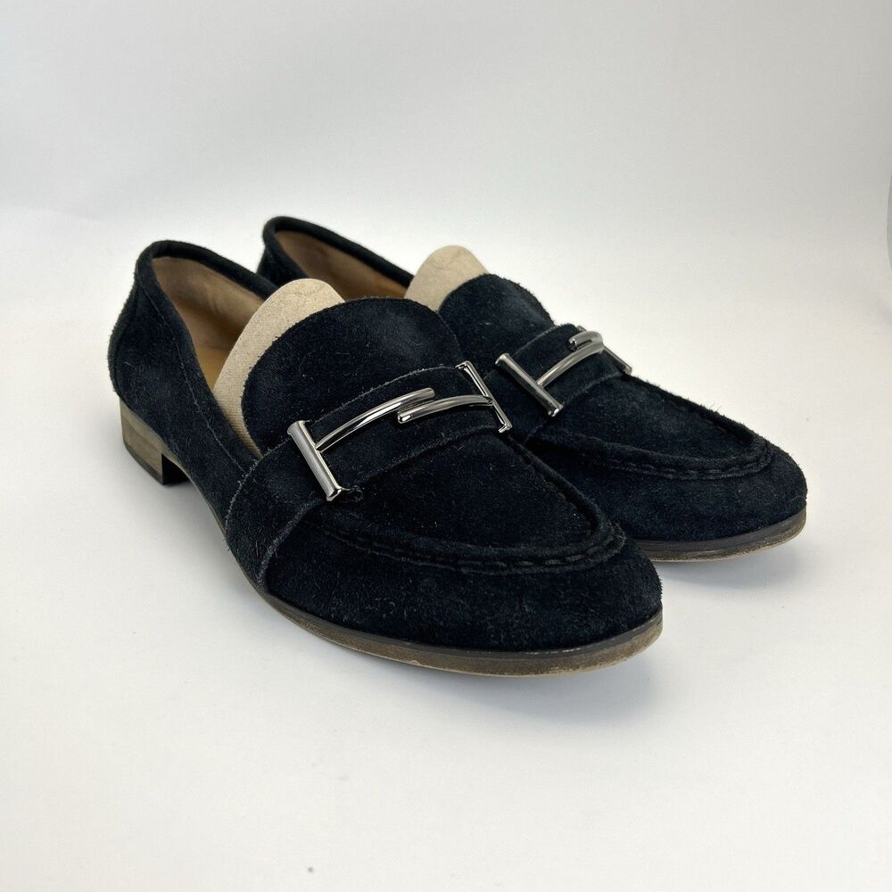 Franco Sarto BAYLOR Loafers Womens Sz 11 M Black Suede Leather Academia Preppy - Picture 2 of 8